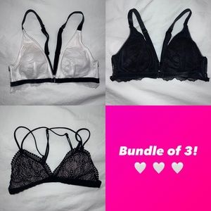 Bundle (3) Victorias Secret Lace Triangle Top Bralettes M